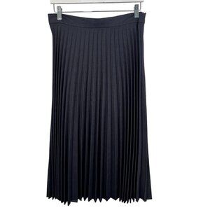 Zara Blue Accordion Pleated Midi Skirt Denim Look Size Large